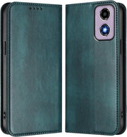 Borsa di Protezione per Telefono in TPU e Pelle per Moto E14 - Verde Scuro - Supporto di Cintura, Blocco RFID, Chiusura Magnetica, Standard - Borsa di Protezione con Funzionalità Extra