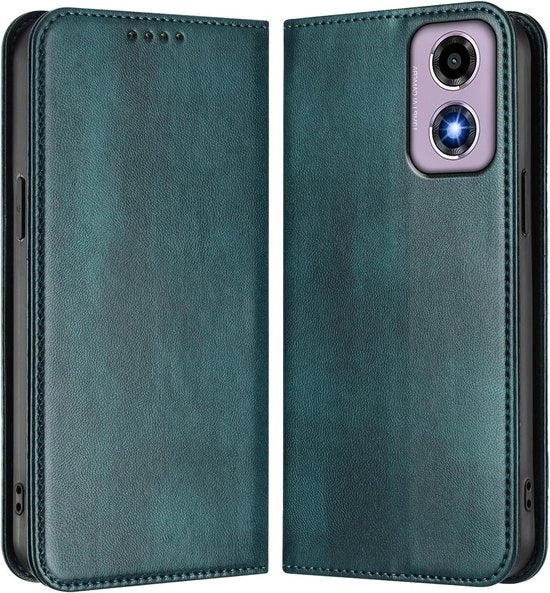 Borsa di Protezione per Telefono in TPU e Pelle per Moto E14 - Verde Scuro - Supporto di Cintura, Blocco RFID, Chiusura Magnetica, Standard - Borsa di Protezione con Funzionalità Extra