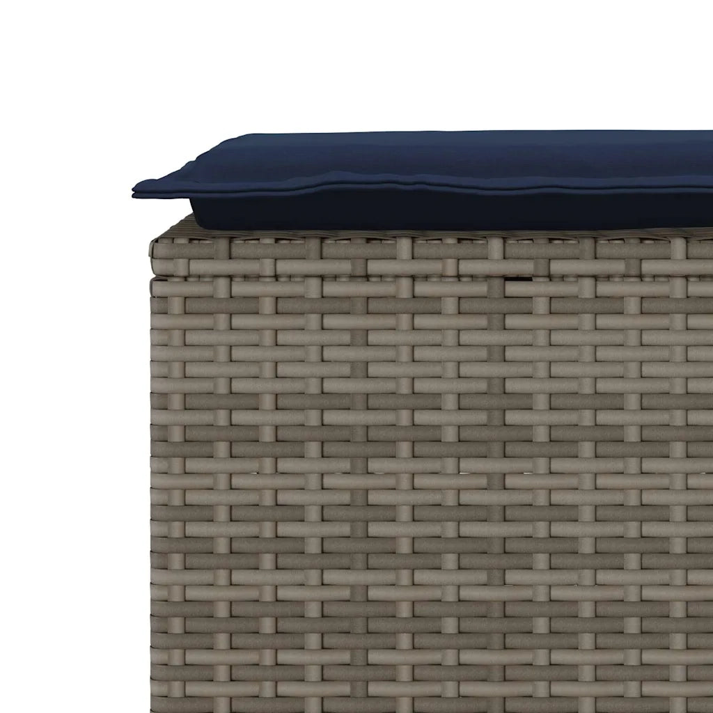Panca da Giardino con Cuscino Grigio 110x40x44 cm in Polyrattan 4104152