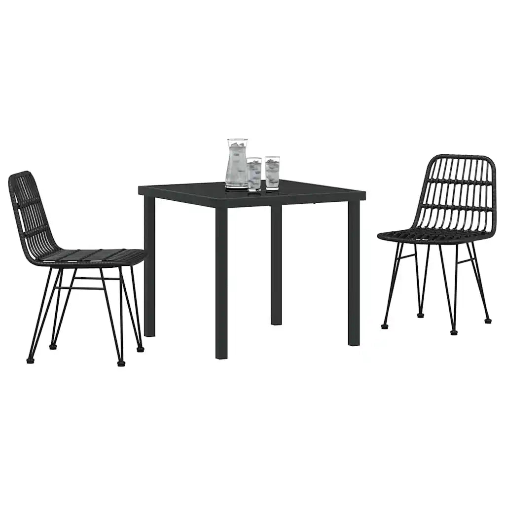 Set da Pranzo per Giardino 3 pcs Nero 3379198