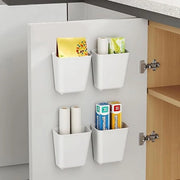 Set di 4 Scatole di Archiviazione Autoadesive – Organizzatore da Muratura per Cucina, Bagno o Frigorifero
