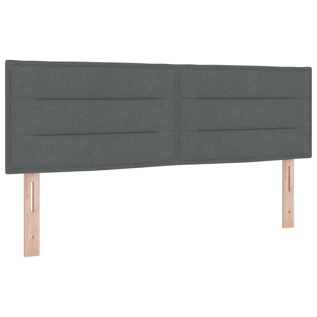 Letto a molle con materasso Grigio scuro 140 x 190 cm Tessuto
