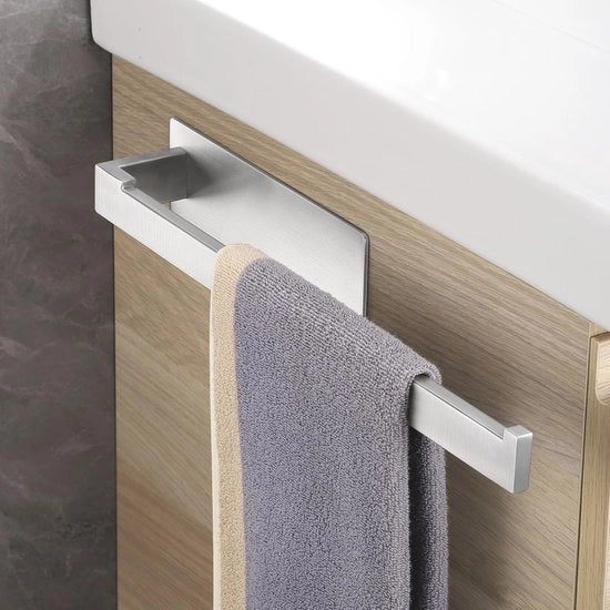 Houder per asciugamani autoadesivi - Supporto in acciaio inossidabile per bagno e cucina - 39 cm