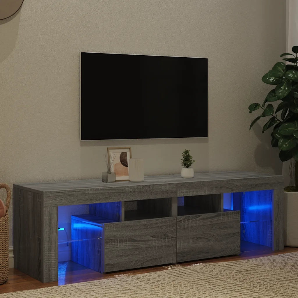 Mobile Porta TV con Luci LED grigio sonoma 140x36,5x40 cm cod mxl 14502