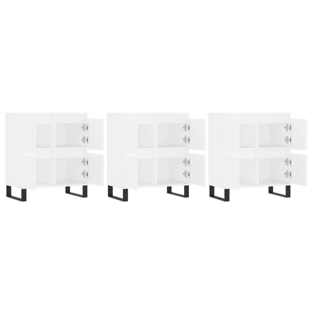 Credenze 3 pz Bianco in Legno Multistrato 3190205
