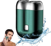 Mini rasoiere per uomo, IPX6 impermeabile all'acqua, completamente lavabile, rasoiere elettrica, trimmer da barba, rasoiere elettrica portatile rotante, ricarica rapida.
