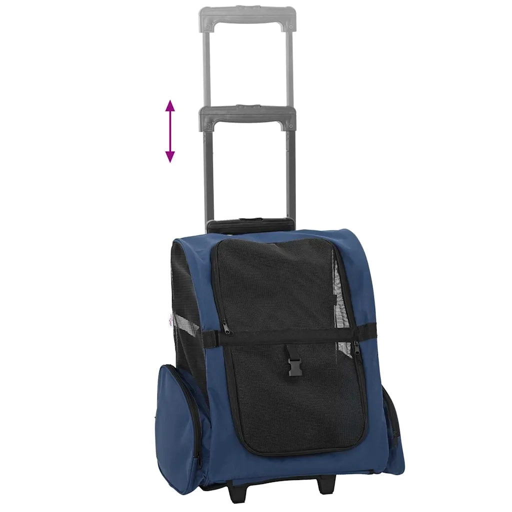 Carrello per animali domestici 3 in 1 Design Blu 48x32x(57-106) cm Tessuto Oxford CFW1791620