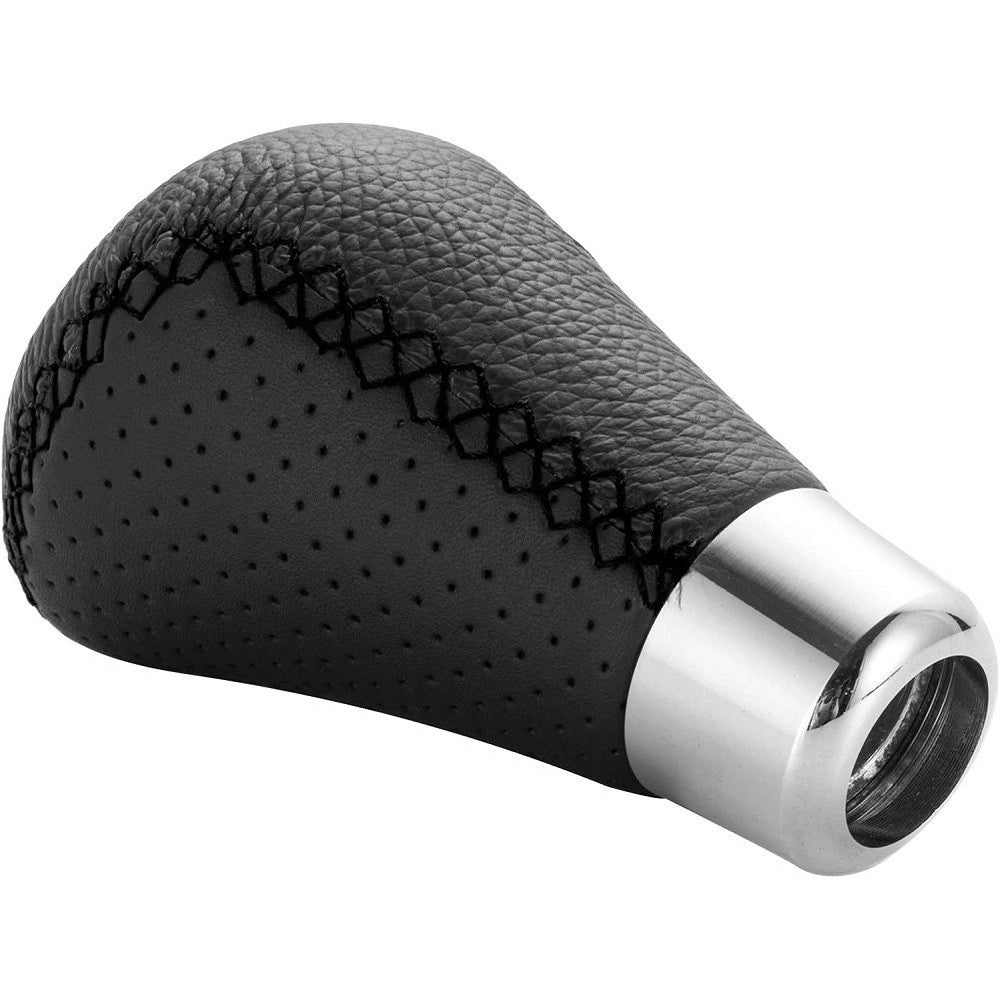 Trade Shop - Pomello Leva Cambio Pelle Universale Per Auto 5 Marce Adattatori 8mm 10mm 12mm -