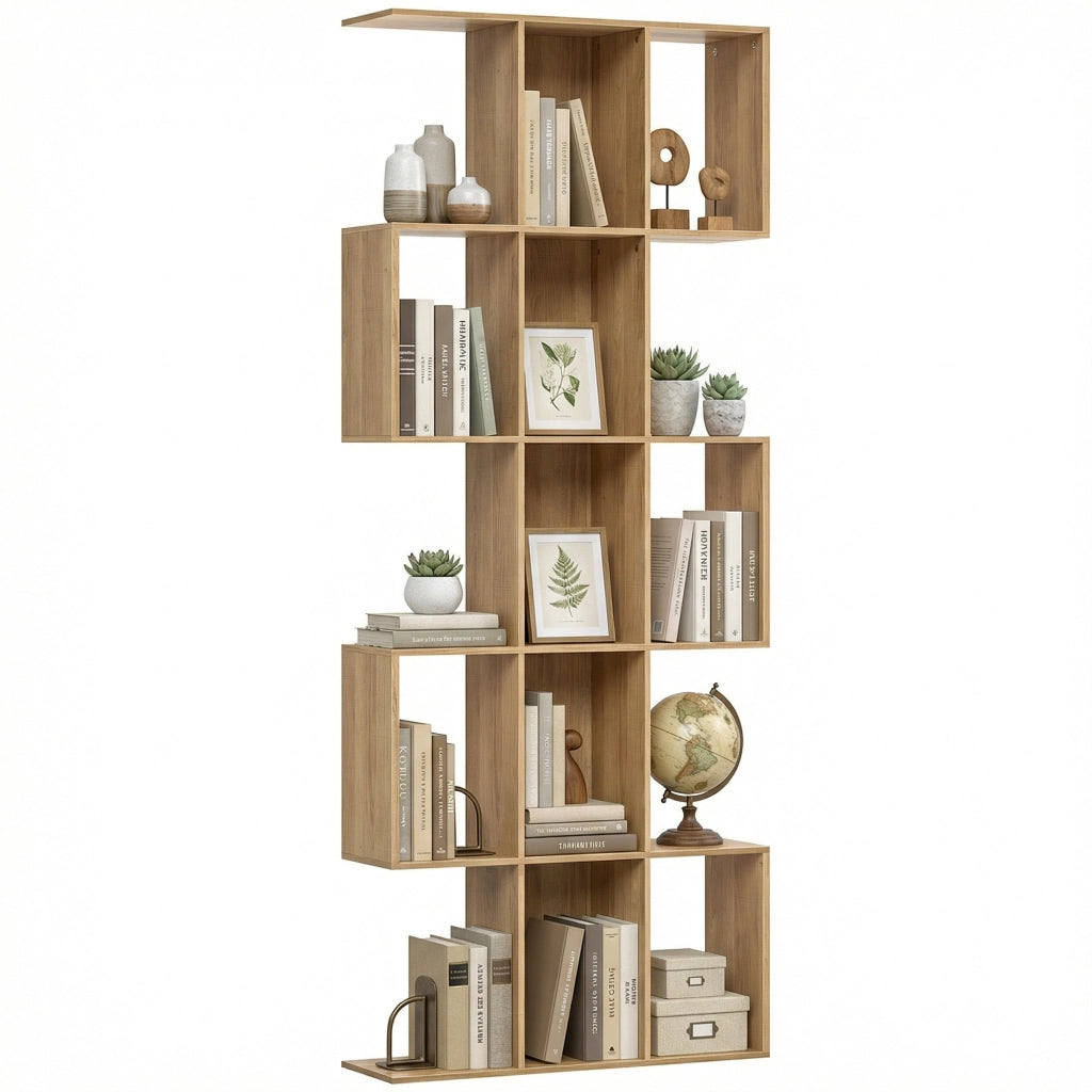 Libreria Scaffale 5 Livelli ¨C Zephmum ¨C Rovere 80x24x200 cm