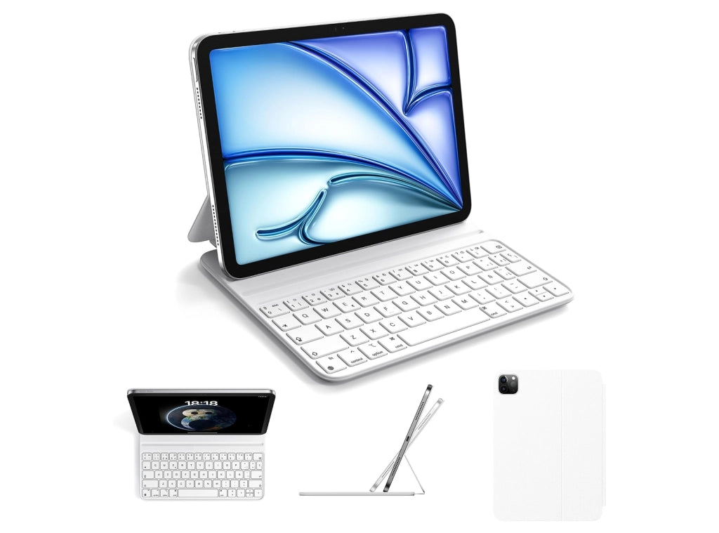 Custodia con Tastiera per iPad Air 11″ M4/M3/M2 5ª/4ª Gen Smart Folio Cover Magnetica con Tastiera Layout Spagnolo QWERTY