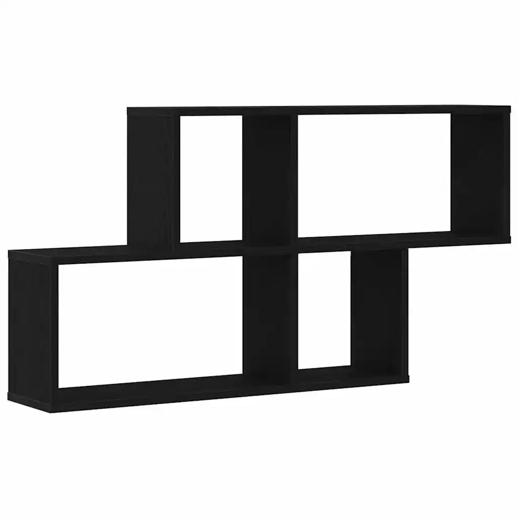 Scaffale da parete A parete Rovere Nero 76 x 15 x 53 cm 862648