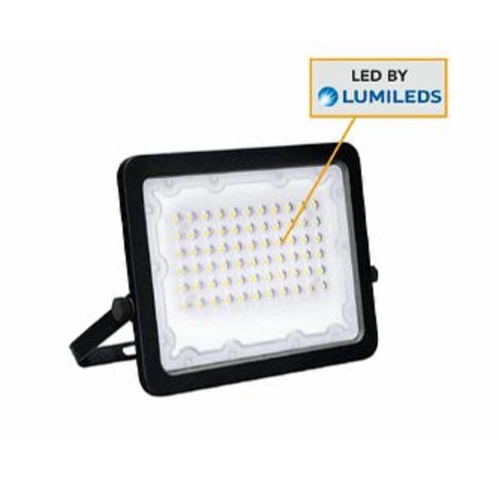 Trade Shop - Faro Led 50 W Faretto Ultra Slim Nero Esterno Luce Naturale Calda Fredda Fs50w-n -