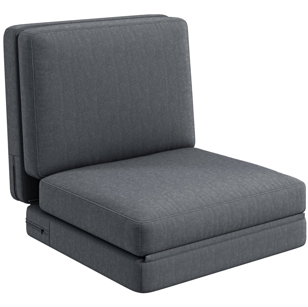 Divano da pavimento pieghevole 3 in 1 grigio scuro