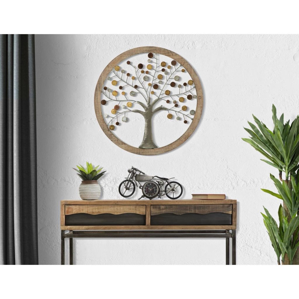 Decorazione in Metallo 3D Albero 9, Marrone, Metallo, 61x1,8x61 cm
