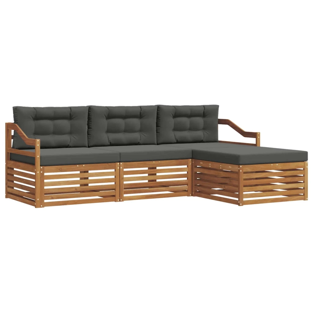 Set di divani da esterno con cuscino 4 pcs Naturale e Antracite 3373277