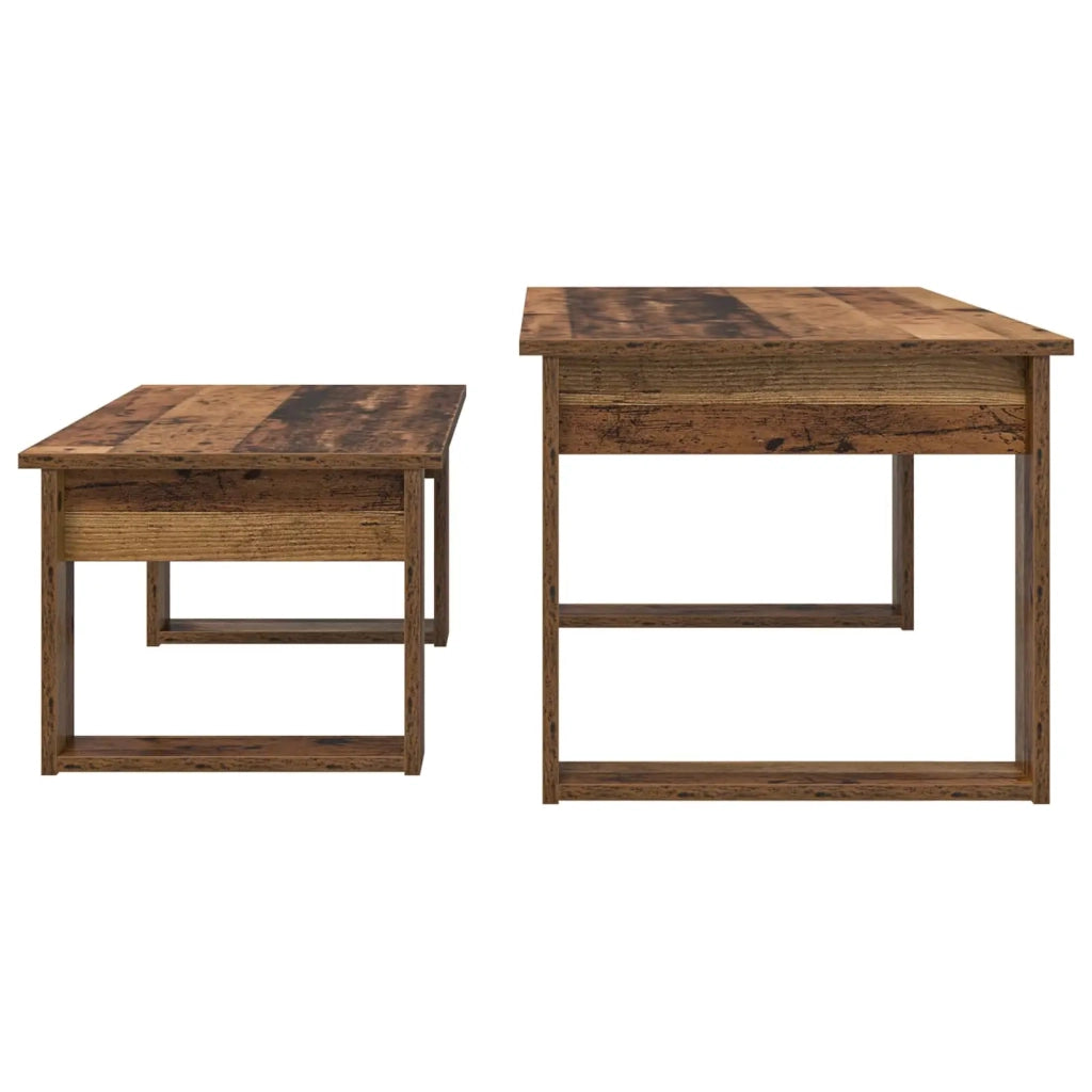 Set di Tavolini da Caffè 2 pcs Legno vecchio Legno multistrato 8000138