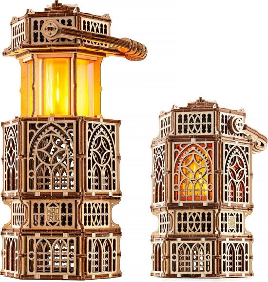 Lanterna 3D in legno da assemblare - Kit di costruzione per adulti e bambini con illuminazione LED