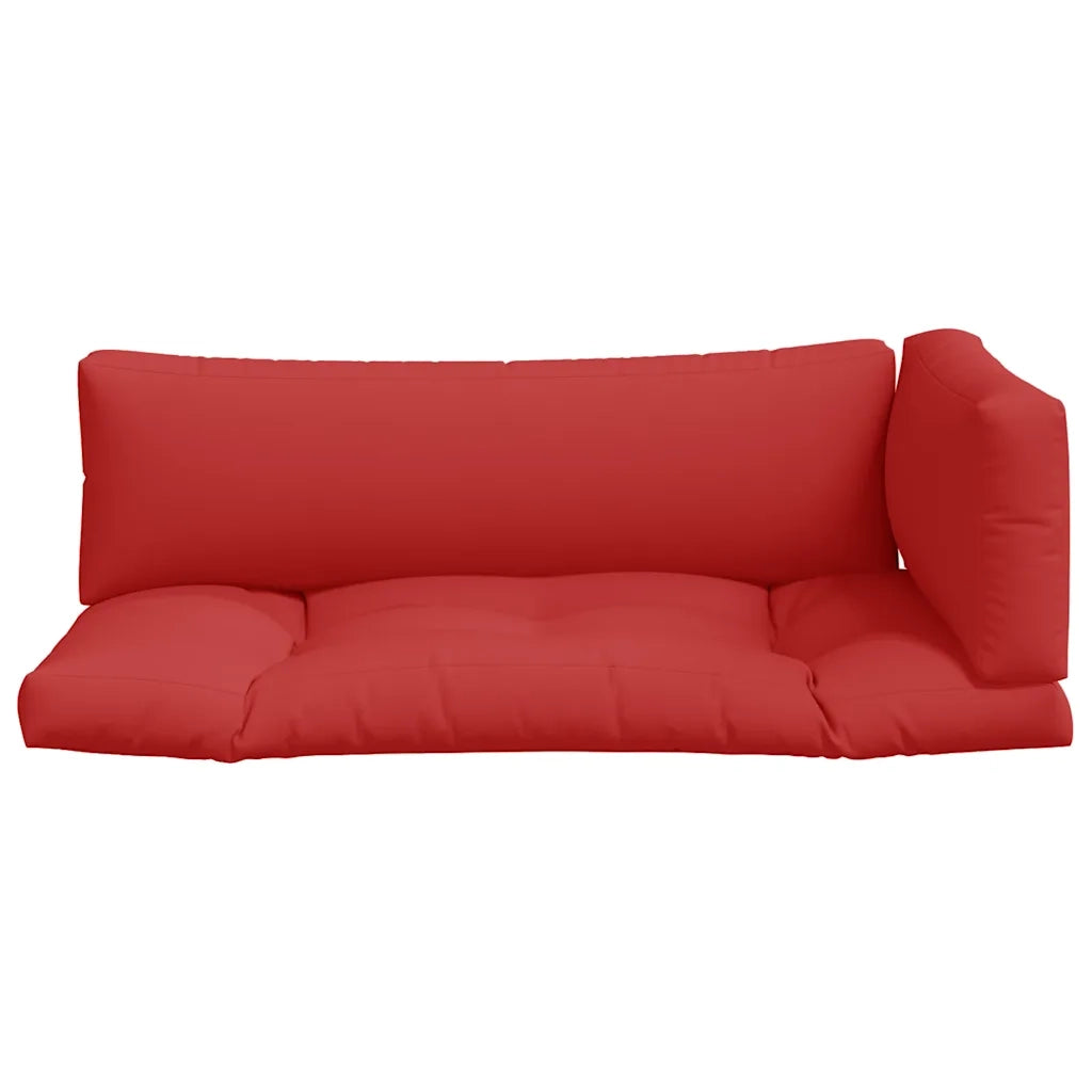 Cuscini per Pallet 3 pz Rossi in Tessuto 360950