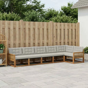 Set di divani da esterno 6 pcs Naturale e Grigio Chiaro