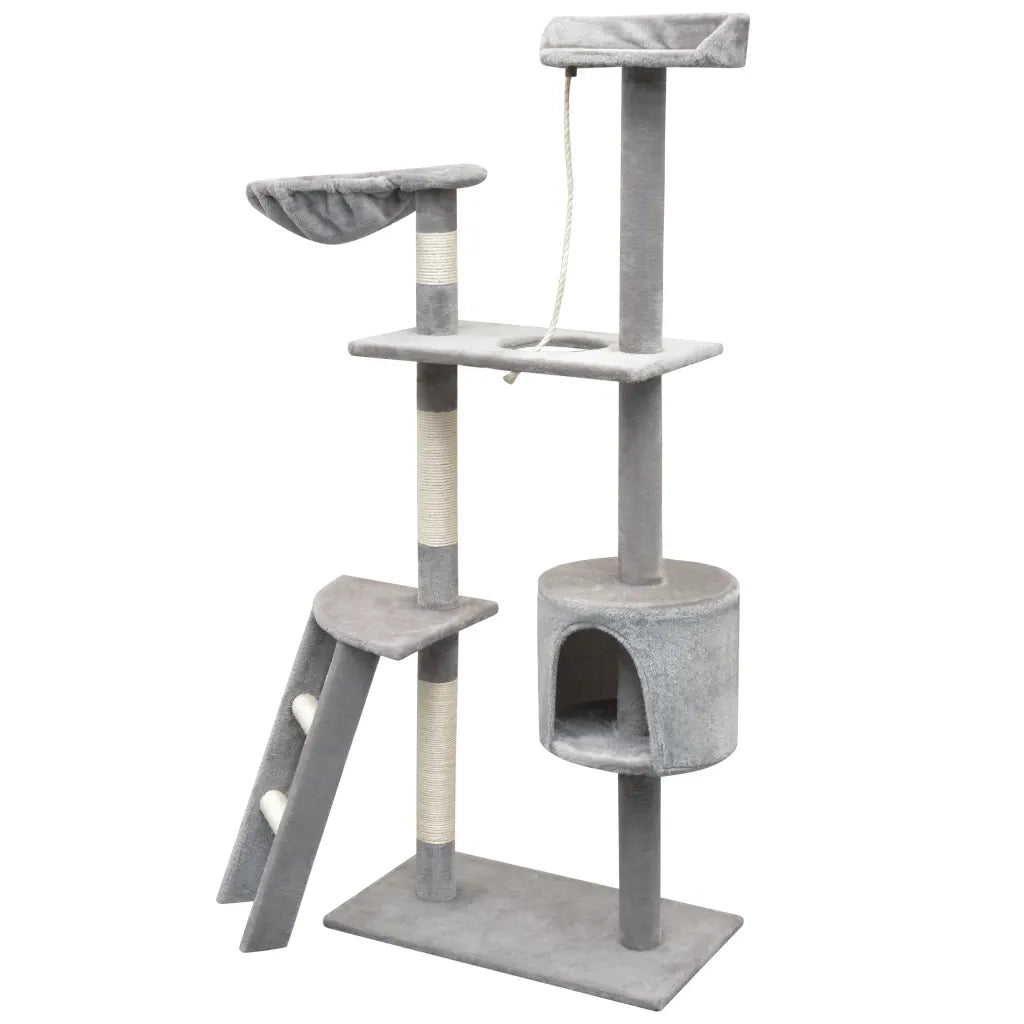 Albero per Gatti con Tiragraffi in Sisal 150 cm Grigio 170485