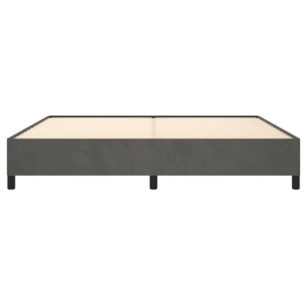Letto matrimoniale | Letto per adulti | Giroletto senza Materasso Grigio Scuro 200x200 cm Velluto