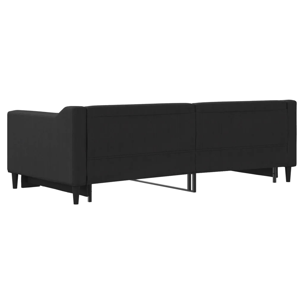 Divano Letto con Letto Estraibile Nero 90x190 cm in Tessuto 3197438