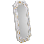 Specchio rettangolare in legno con rilievo grigio 60x120x5h