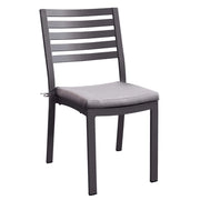 SEDIA FORMENTERA IN ALLUMINIO GRIGIO CON CUSCINO TAUPE