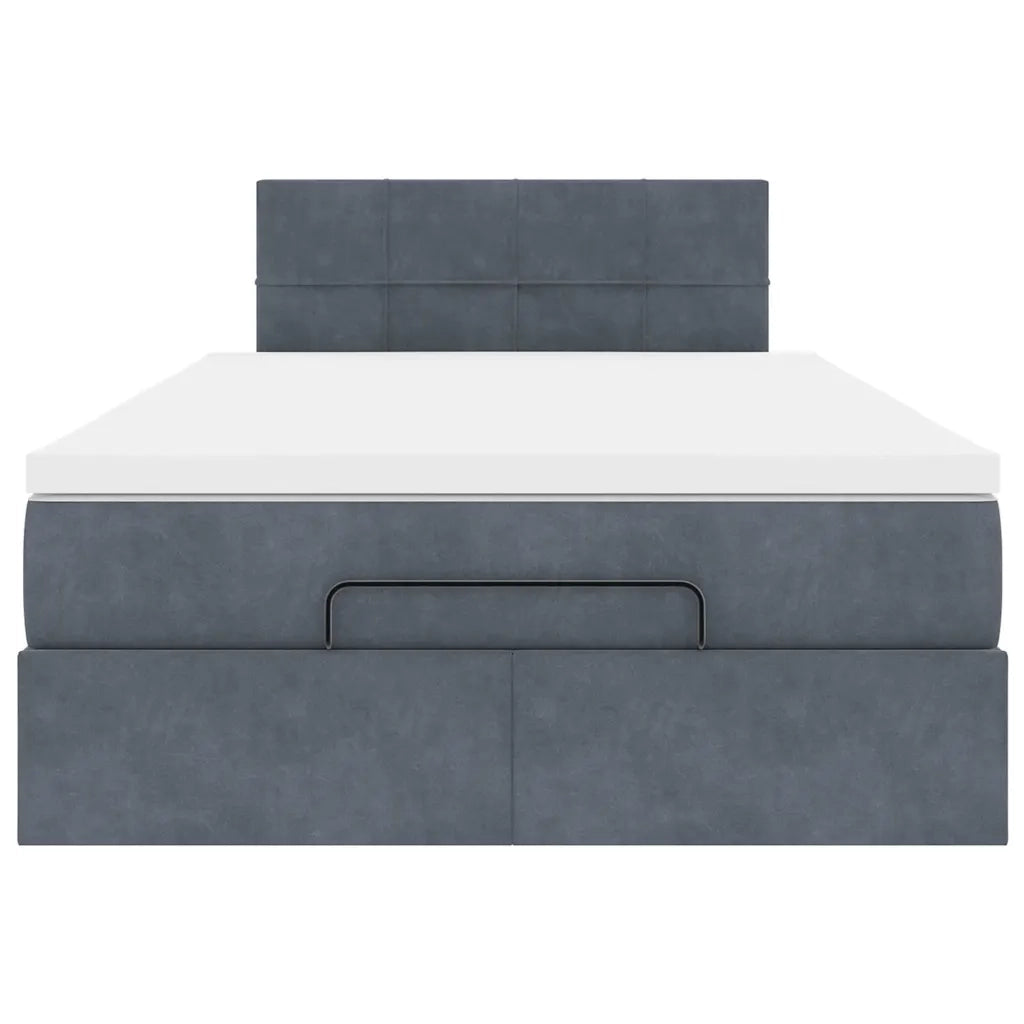 Pouf Letto con Materasso Grigio Scuro 120x190 cm Velluto 3311760
