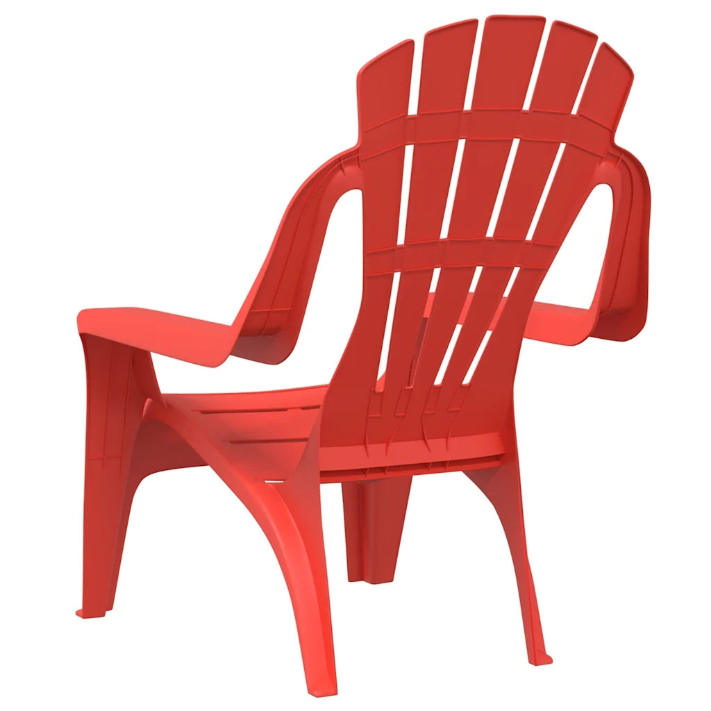 Sedie Giardino 2 pz | Sedie da Esterno Bambini Rosse 37x34x44cm PP Aspetto in Legno