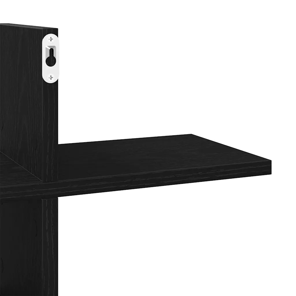 Scaffale a parete | Ripiano a parete | Mensola a parete Rovere Nero 124,5x18x60,5 cm in Truciolato