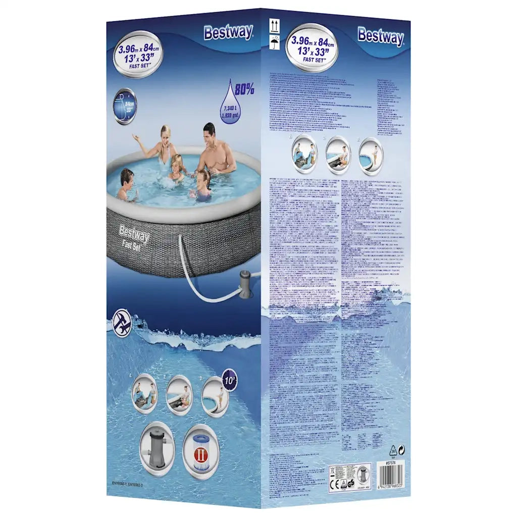 Bestway Set Piscina Gonfiabile con Pompa Fast Set 196x84 cm 3202552