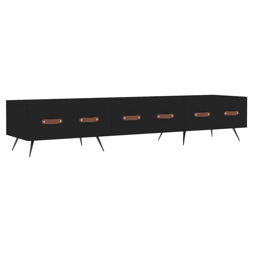 Mobile TV multimediale mensola TV credenza TV sala da pranzo soggiorno camera da letto 150 x 36 x 30 cm legno ingegnerizzato nero 02_0026032