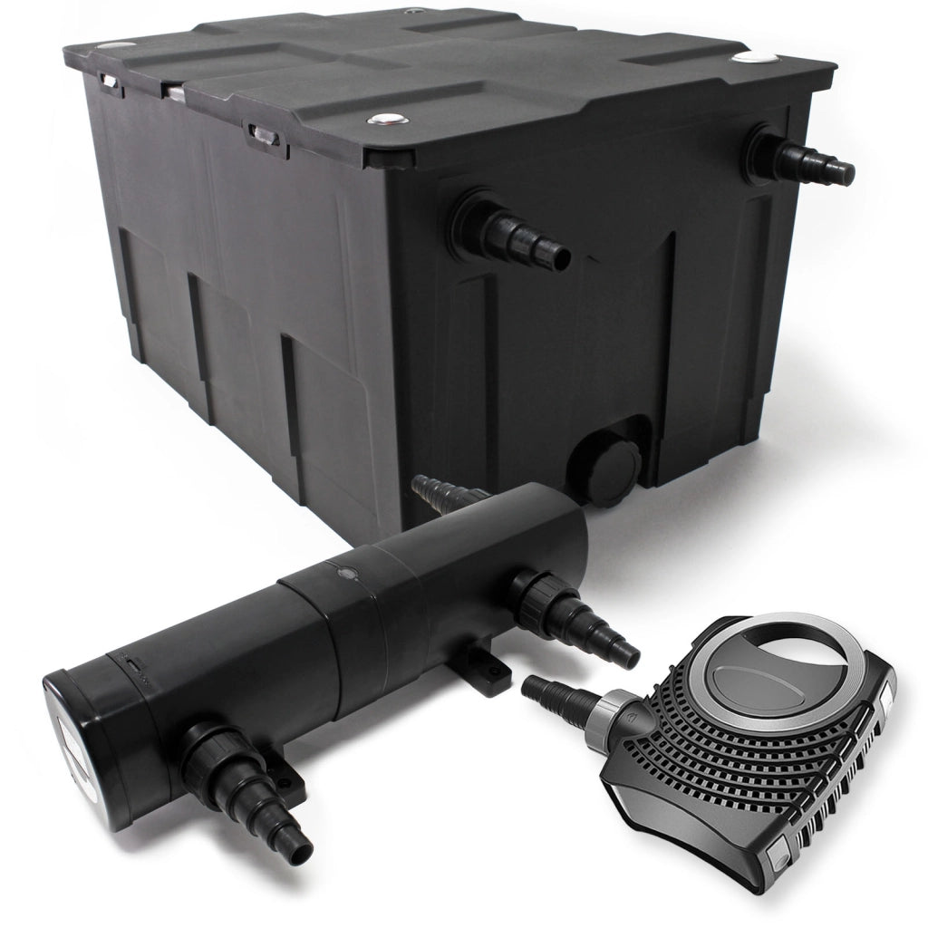Set: Filtro bio per laghetto 60000l con Chiarificatore UVC 24W Pompa 80W