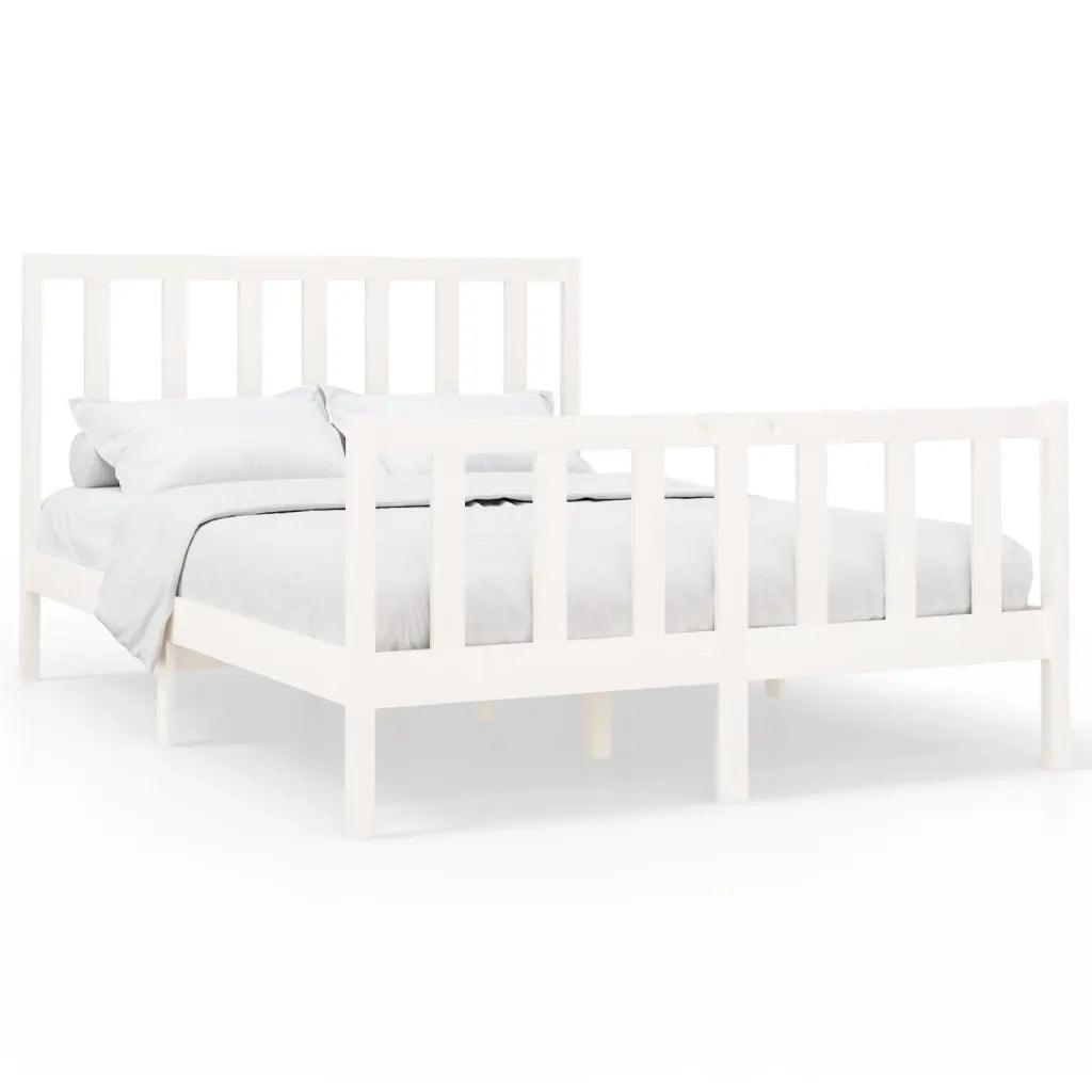 Giroletto senza Materasso-Struttura Letto Bianco 140x200 cm Legno Massello Pino 163085