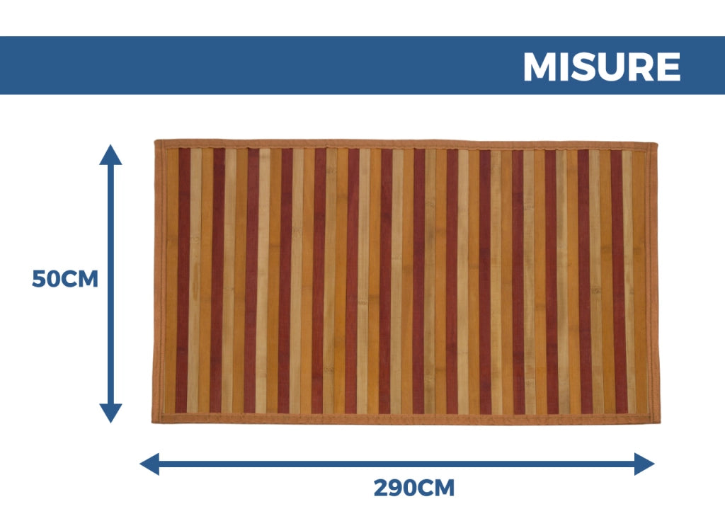 Tappeto Bamboo Degradè In Varie Colorazioni - 50x290 cm - Nero