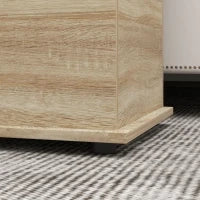Cassapanca, Panca da Stoccaggio con Coperchio Ribaltabile e Cerniere di Sicurezza, 100 x 40 x 40 cm, Naturale