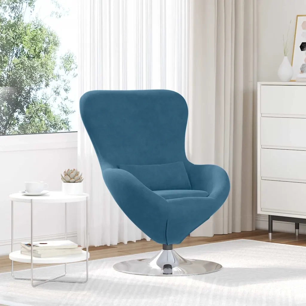 Divano Sedia-Poltrona uovo Blu Velluto