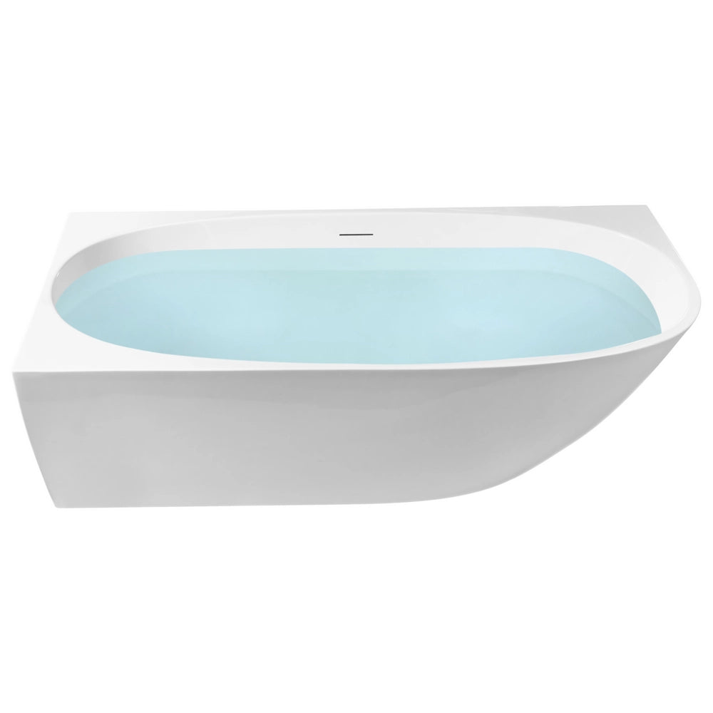 Vasca da bagno angolare destra 170 x 80 cm Finitura acrilica bianco lucido stile moderno