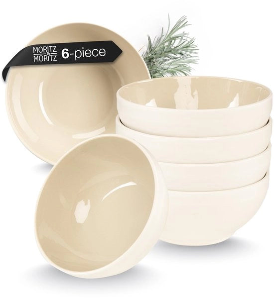 Set di scodelle per müsli 6 pezzi - Materiale robusto in ceramica - Resistente all'acqua del lavastoviglie - Resistente al forno a microonde - Ideale per cereali per colazione/suppe - Design elegante