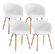 Set Di 4 Sedie Da Cucina Pontrone Sala Da Pranzo Stile Scandinavo Sedia Di Design Moderno Gambe In Metallo Effetto Legno Schienale In Polipropilene Con Cuscino Imbottito Design Moderno Bianco