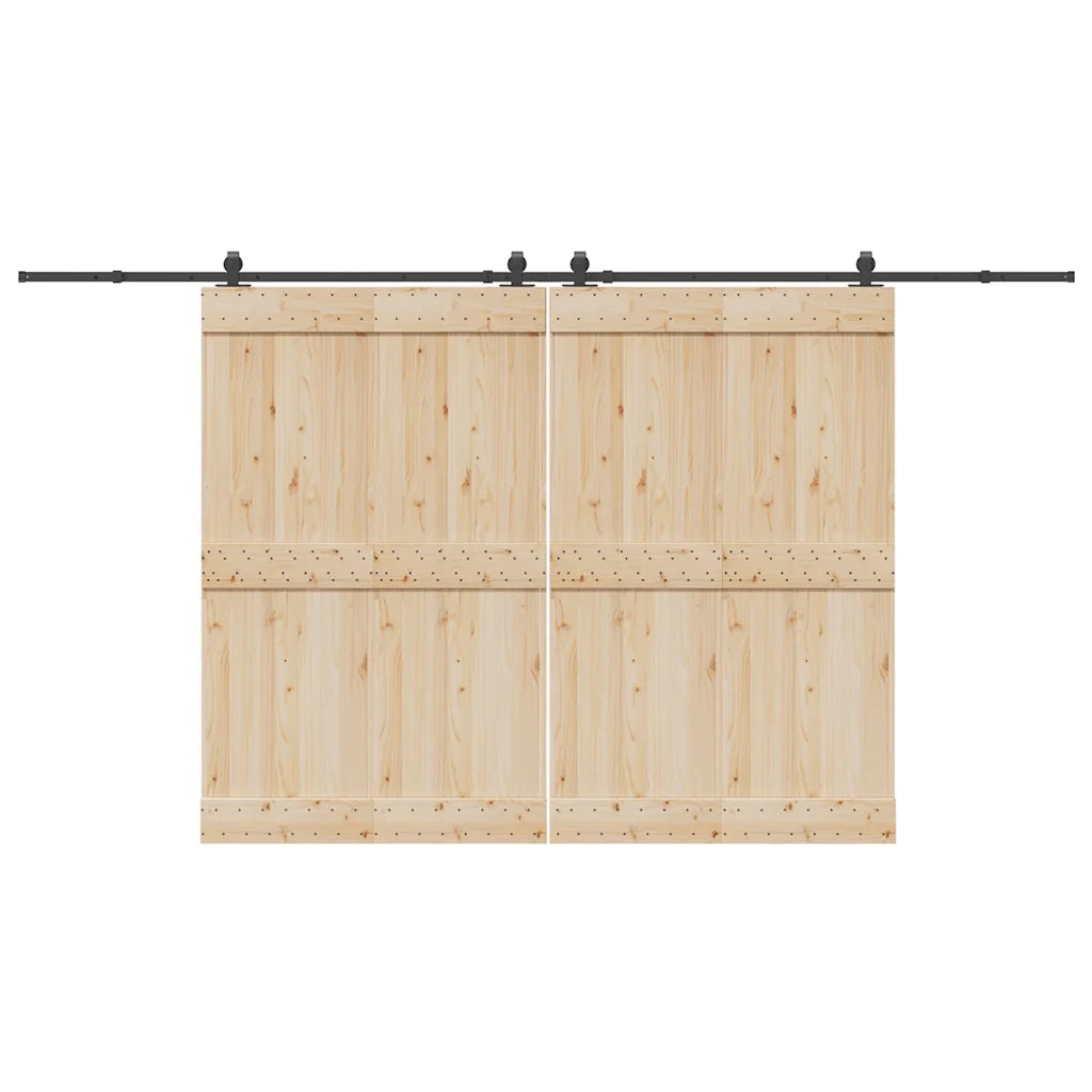 Kit di Binari per Porte Scorrevoli 400 cm Acciaio Nero CFW4626680