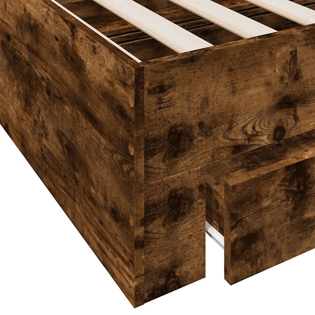 Giroletto con Cassetti Rovere Fumo 180x200 cm Legno Multistrato 3280367