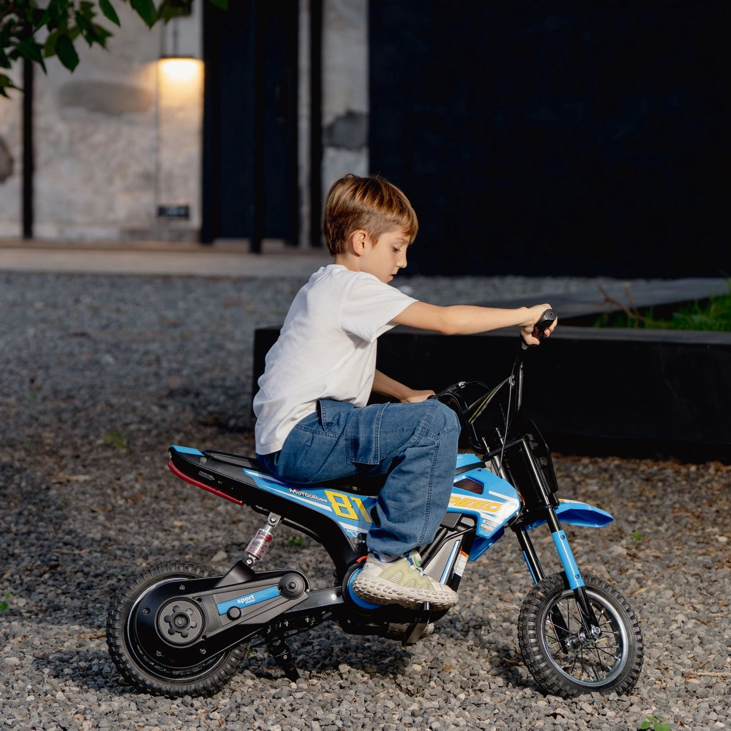 Moto Elettrica per Bambini 24V 250W ¨C zephmum ¨C Blu, 12' per 8-12 Anni