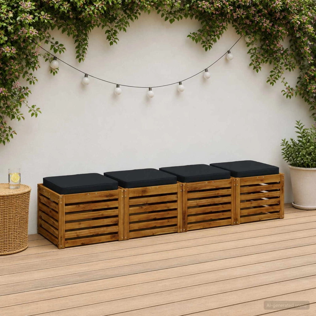 Cuscini per Sedia in 4 Pezzi VUGHT 4 pz 100% Poliestere 946215