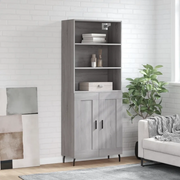 Credenza Grigio Sonoma 69,5x34x180 cm in Legno Multistrato 3189979
