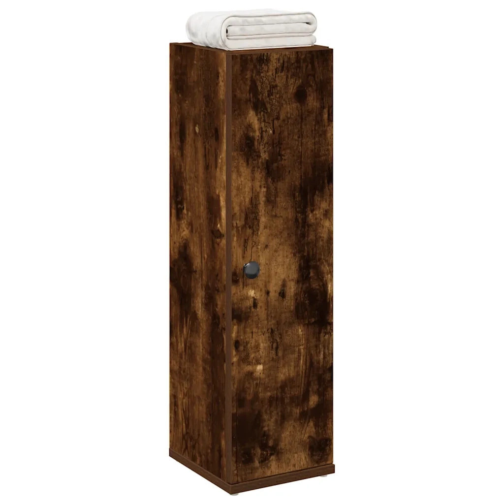 vidaXL Mobile da Bagno con Portarotolo Rovere Fumo 20,5x22x72 cm