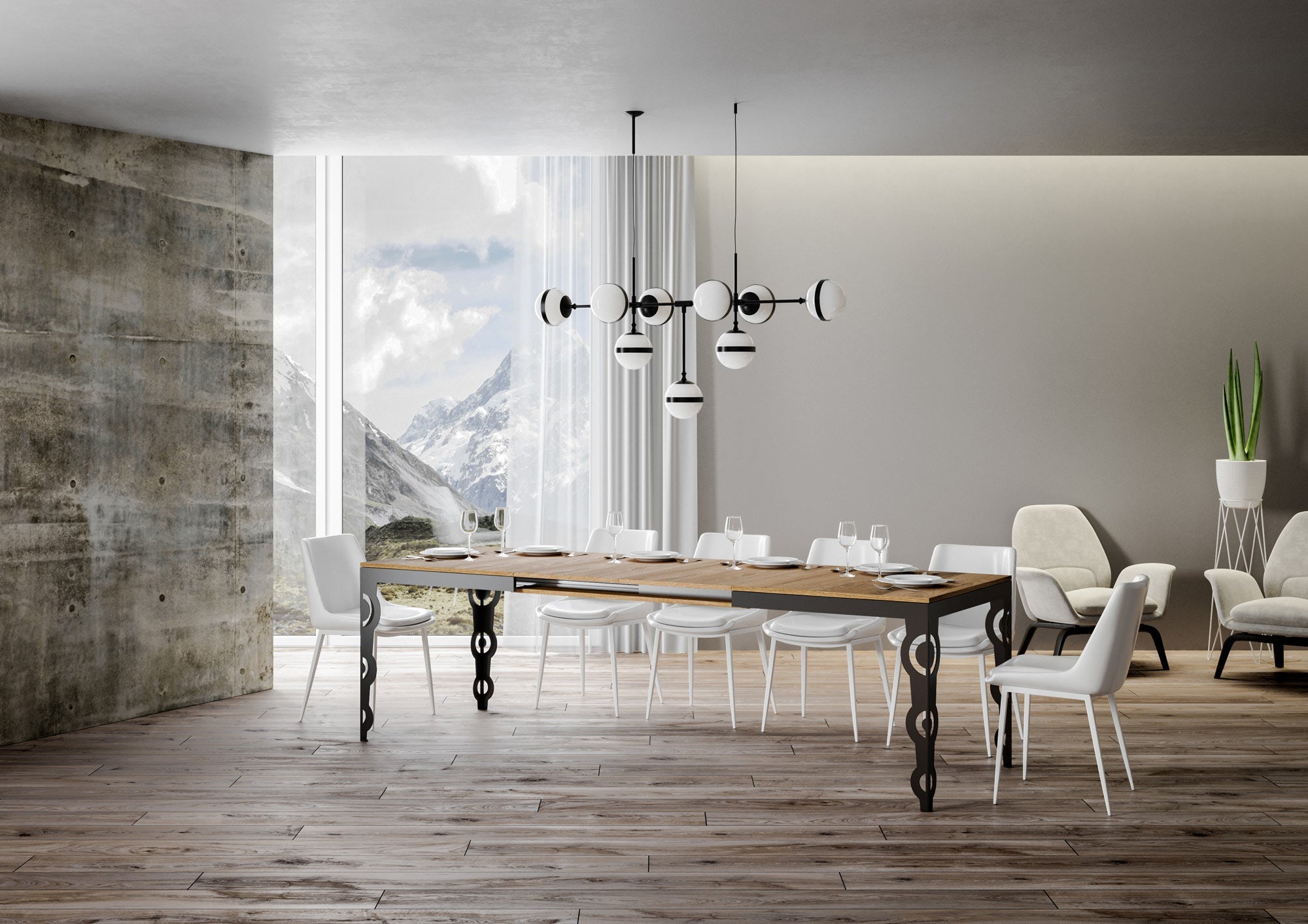 Tavolo Allungabile 120-380x90x77 cm Karamay Evolution Quercia Naturale