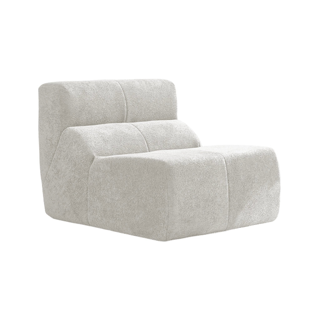 Poltrona compressa in velluto bianco 94x110 cm HOMVRA