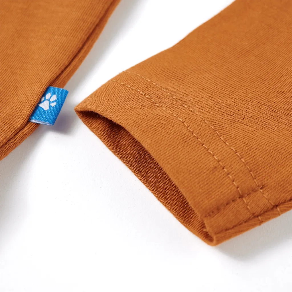 Maglietta da Bambino Maniche Lunghe Ocra Scuro 128 13462